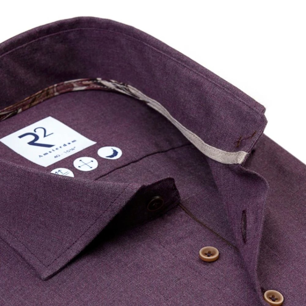 R2 Amsterdam Purple Flannel Cotton Shirt